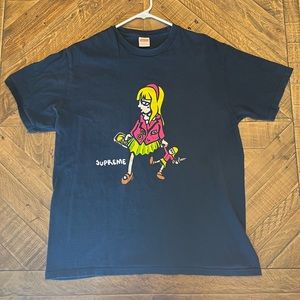 Women’s Supreme T Shirt Black Size Large Pre Shrunk Cotton